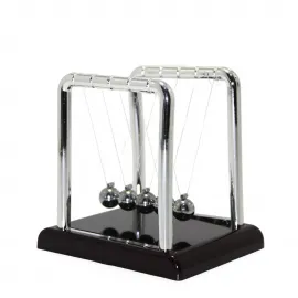 Newton Beşiği Parlak Krom Denge Topları Masaüstü Bilimsel Dekoratif Obje Hediyelik