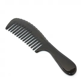 Profesyonel Tutmalı Geniş Dişli Siyah Kemik Tarak | Kıvırcık ve Dalgalı Saçlar İçin