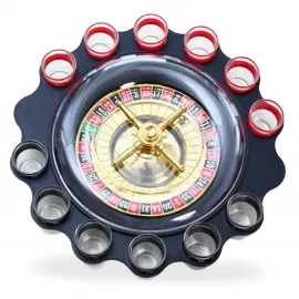 Siyah 12'li Shot Bardaklı Rulet Oyunu: Yetişkin Parti ve Eğlence Seti | Ev Partileri İçin