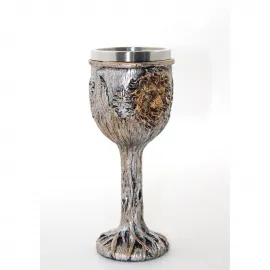 Aslan Büstü Detaylı Gotik Tasarım Paslanmaz Çelik Kadeh Bardak – Ev ve Ofis Dekoru