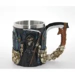 Korkutucu Gotik Grim Reaper İskelet Temalı Paslanmaz Çelik Kupa Bardak - Kuru Kafa Detaylı