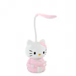 Sevimli Hello Kitty Tasarımlı Okuyan Biblo Görünümlü Pembe LED Masa Lambası Dekoratif Çocuk Odası Aydınlatması