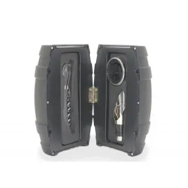 Şık Fıçı Tasarım Kutu İçinde Şarap Tirbuşon ve Servis Seti | Özel Hediye Kutusu