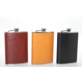 Premium Paslanmaz Çelik 9 Oz Deri Kaplamalı Cep Matarası: Şıklık ve Fonksiyonellik Bir Arada