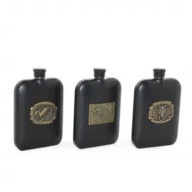 Paslanmaz Çelik 6 Oz Kabartmalı Cep Matarası - Akrep, Kartal, Kurt Tasarım Şık Erkek Hediyesi