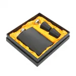 Mat Siyah Paslanmaz Çelik Matara Seti, 8 Oz ve 2 Shot Bardaklı Özel Hediye Kutulu