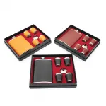 Lüks Deri Kaplama Paslanmaz Çelik Matara Seti | 4 Shot Bardak & Huni Dahil