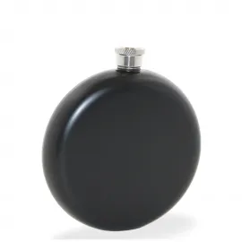 Mat Siyah Premium Paslanmaz Çelik 8 Oz Yuvarlak Cep Matarası - Şık, Dayanıklı ve Taşınabilir