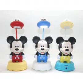 Mickey Mouse Dekoratif Şarjlı USB Masa Lambası | Çocuk Odası ve Çalışma Alanları İçin Sevimli Figür Lamba