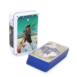 Metal Kutulu Özel Tasarım Tarot Kartı Destesi – Modern Sanat İllüstrasyonlu Mistik Kehanet Seti