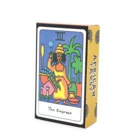 Afrika Temalı El Çizimi Tarot Destesi: Kehanet, Ruhsal Rehberlik ve Yaratıcılık (10.5x6 Cm)