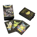 Pokemon Özel Tasarım Altın Siyah Koleksiyon Kartları Seti – Parlak Pikachu Cosplay Temalı Hediye Kutusu