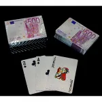 Gümüş Holografik Euro Tasarımlı Su Geçirmez Dayanıklı İskambil Oyun Kartı Destesi
