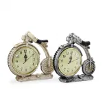 Vintage Bisiklet Görünümlü Dekoratif Masa Saati Polyester Beyaz & Gümüş Renk Seçenekleri