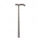 Ergonomik T Saplı Parlak Ceviz Tonlu Ahşap Baston – Konforlu ve Şık Yürüyüş Desteği