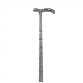 Ergonomik T Saplı Parlak Ceviz Tonlu Ahşap Baston – Konforlu ve Şık Yürüyüş Desteği