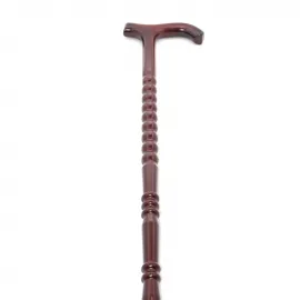 Geleneksel El Yapımı T Saplı Ahşap Baston | Zarif ve Sağlam Destek Çubuğu 92 cm