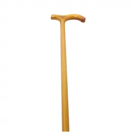 El Yapımı Doğal Ahşap Baston - Ergonomik T Tipi Saplı Şık Yürüyüş Destekleyici