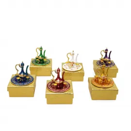 Göz Alıcı Swaroski Taşlı Minyatür Zemzem Biblo ve Fincan Figür