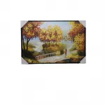 Sonbahar Manzaralı Romantik Yağlı Boya Duvar Panosu 90x60 cm - Ev Dekorasyonu için Sanatsal Dokunuş