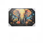 Canlı Renkler Fil Ailesi Temalı Modern Yağlı Boya Kanvas Duvar Tablosu Dekoratif Pano