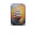 El Yapımı Yelkenli Gemi Temalı Yağlı Boya Duvar Panosu | Modern Deniz Manzarası Tablo | Sanatsal Ev Dekoru