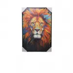 Canlı Renkli Aslan Figürlü Modern Yağlı Boya Duvar Tablosu Pano 90x60 cm