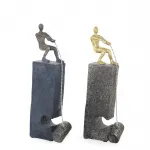 Dinamik Çekişme Temalı Polyester Biblo ve Figür Seti | Özel Tasarım Dekoratif Obje 33 Cm