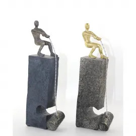 Dinamik Çekişme Temalı Polyester Biblo ve Figür Seti | Özel Tasarım Dekoratif Obje 33 Cm