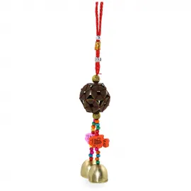 Feng Shui Uyumlu El Yapımı Şans ve Bereket Sembolü Dekoratif Metal Rüzgar Çanı 26 CM