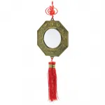 Geleneksel Çin Zodyağı Hayvanlı Kaliteli Metal Feng Shui Bagua Aynası Kırmızı İpli Dekoratif Duvar Süsü