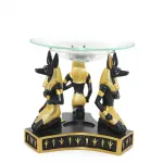 Antik Mısır Temalı Anubis Polyester Buhurdanlık – Dekoratif Oda Kokusu ve Mum Tutucu