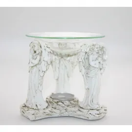 Zarif Melekli Polyester Buhurdanlık: Dekoratif Mum Isıtıcı ve Esansiyel Yağ Difüzörü