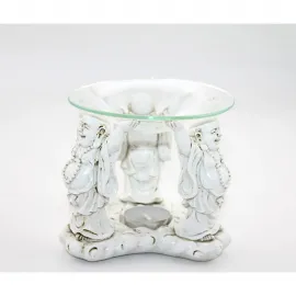 Gülümseyen Buda Figürlü Dekoratif Polyester Buhurdanlık | Esans Yağı Eritici Obje