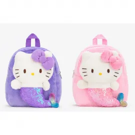 Sevimli Hello Kitty Denizkızı Temalı Peluş Mini Sırt Çantası Kız Çocuk Kreş Okul Çantası