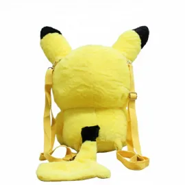 Büyük Boy Sevimli Peluş Pikachu Sırt Çantası | 42x24 Cm Okul ve Günlük Kullanım