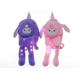 Sevimli Mor Pembe Işıklı Oynar Kulaklı Kuromi Çocuk Okul Sırt Çantası