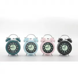 Vintage Estetik Metal Çalar Saat | Çift Zilli Yüksek Kalite Dekoratif Masa Saati Hediyelik