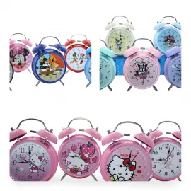 Mickey Minnie Kuromi Hello Kitty Karakterli Dekoratif Çalar Masa Saati – Şık Ev Ofis Dekorasyonu