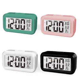Modern Dijital Masa Üstü Çalar Saat LED Ekranlı, Termometreli ve Takvimli