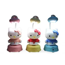 Hello Kitty Sevimli UFO Tasarımlı Renkli Masa Lambası – Dekoratif Çalışma ve Gece Işığı