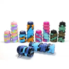 Katlanabilir Portatif Silikon Su Şişesi – Seyahat ve Spor İçin 500 ML Kamp Matarası