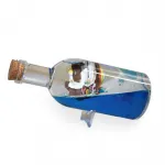 Masaüstü Dekoratif Batmayan Gemi Şişesi: Mavi Sıvılı Okyanus Temalı Hediye Objeleri