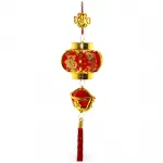 Geleneksel Çin Yeni Yılı Kırmızı Şans Feneri Askılık | Dekoratif Altın Detaylı Bereket Süsü