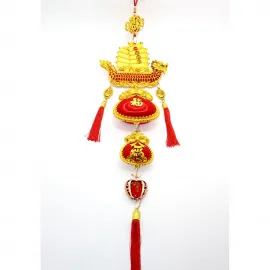 Şans ve Bereket Dragon Gemisi Askısı: Fu Karakterli Yeni Yıl Dekorasyonu, Zenginlik ve Refah Sembolü