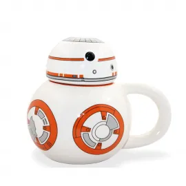 Star Wars BB-8 Porselen Kupa Bardak Koleksiyonluk Beyaz Turuncu Temalı Orijinal Tasarım