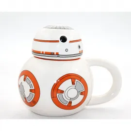 Star Wars BB-8 Porselen Kupa Bardak Koleksiyonluk Beyaz Turuncu Temalı Orijinal Tasarım