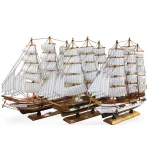 Deniz Tutkunlarına Özel El Yapımı Ahşap Yelkenli Gemi Biblo Ev ve Ofis Dekorasyonu İçin Şık Figürler