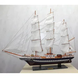 El Yapımı Büyük Boy Ahşap Yelkenli Gemi Biblosu – Lüks Ev ve Ofis Dekoru Maketi