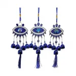 El Yapımı Detaylı Mavi Nazar Boncuğu Rüzgar Çanı - Ev ve Ofis Dekorasyonu için Şık Uğur Objesi